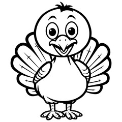 Silhouette turkey on white background. Farm animals collection. Icon