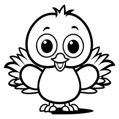 Silhouette turkey on white background. Farm animals collection. Icon