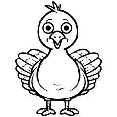 Silhouette turkey on white background. Farm animals collection. Icon