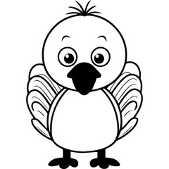 Silhouette turkey on white background. Farm animals collection. Icon