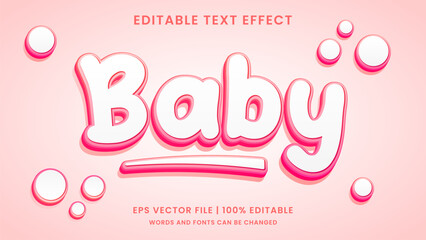 Baby pink 3D editable text effect