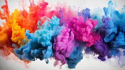 Holi Festival colorful rainbow paint color powder explosion 25th March Generative AI