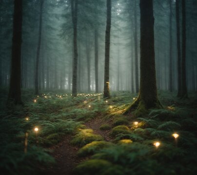 forest in the fog