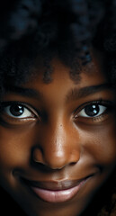 Close-up of a Black girl with Vibrant Afro Hair