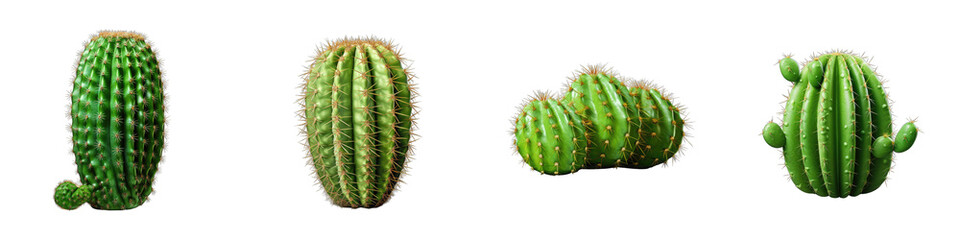 Cactus  Vegetable Hyperrealistic Highly Detailed Isolated On Plain White Background