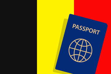Belgium Passport. Belgium Flag Background. Vector illustration