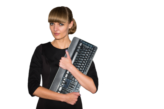 woman with calculator	