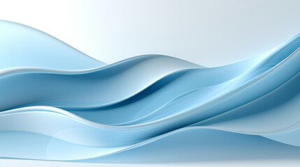 Fototapeta premium Transparent flowing waveform on white background. Abstract concept.