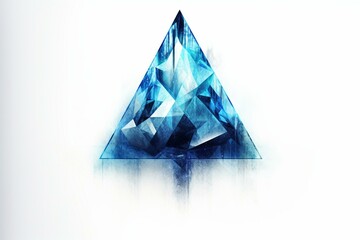 Abstract representation of a triangular ice shard emblem. Generative AI