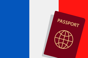 France Passport. French Flag Background. Vector illustration