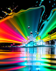 background with rainbow splash