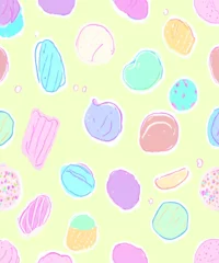 Meubelstickers seamless pattern with lollipops © donwi