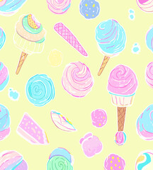 ice cream seamless pattern