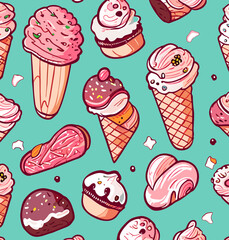 seamless pattern with cream