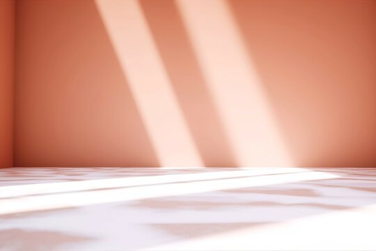 Fascinating and personalized scene featuring an unoccupied area adorned in elegant pink tones, with lights and shadows