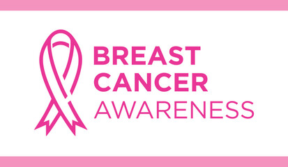 pink ribbon, breast cancer awareness logo , symbol or sign on white, vector icon illustration