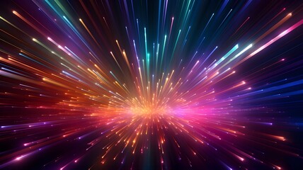 Abstract light background.Ray of lights.Fireworks in the sky