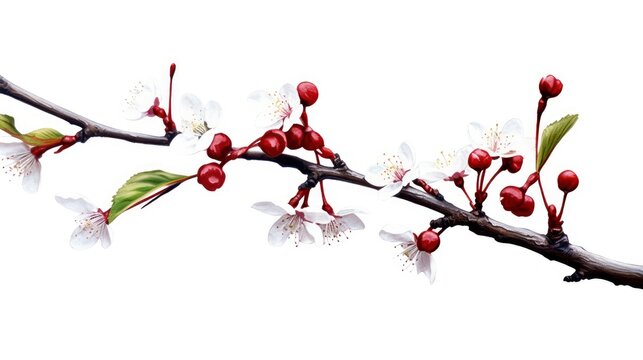 Simple drawing simple lines a cherry tree branch flat, Background Images , HD Wallpapers, Background Image