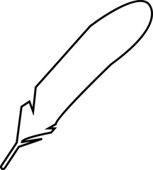 Quill and Ink Glyph Icon. ink icon, isolated craft outline icon in white background, perfect for website, blog, logo, graphic design,