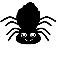 Cartoon Cute Black Spider 