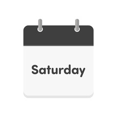 Saturdayの文字とカレンダーのアイコン - シンプルな土曜日のイメージ素材 - 英語
