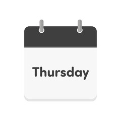 Thursdayの文字とカレンダーのアイコン - シンプルな木曜日のイメージ素材 - 英語
