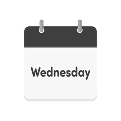 Wednesdayの文字とカレンダーのアイコン - シンプルな水曜日のメージ素材 - 英語
