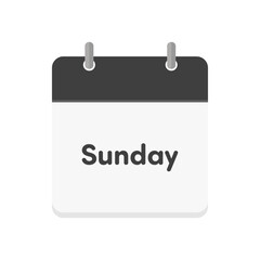 Sundayの文字とカレンダーのアイコン - シンプルな日曜日や休日のイメージ素材 - 英語
