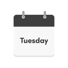 Tuesdayの文字とカレンダーのアイコン - シンプルな火曜日のイメージ素材 - 英語
