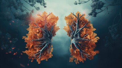 Abstract illustration of lungs. - obrazy, fototapety, plakaty