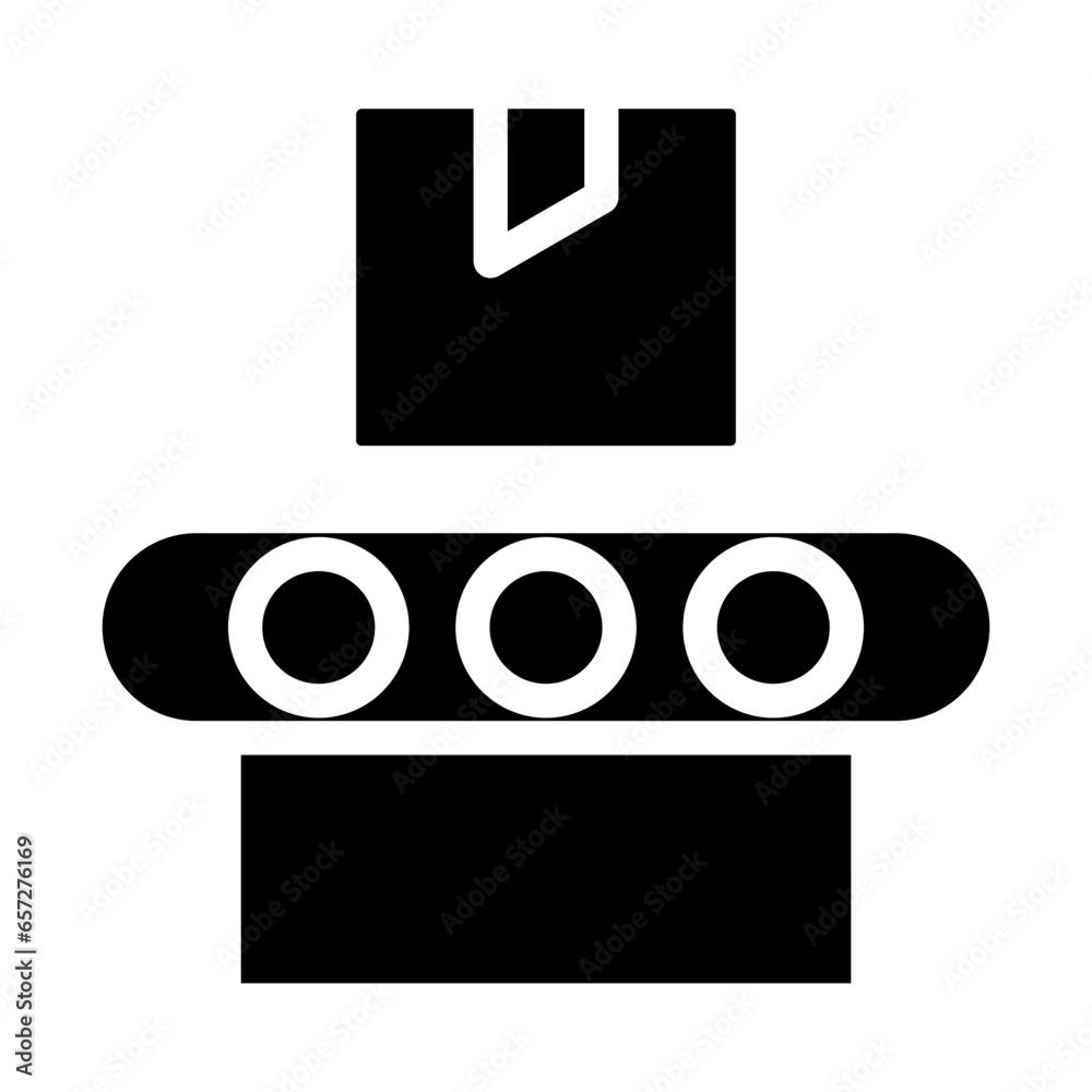 Poster solid conveyor bag icon