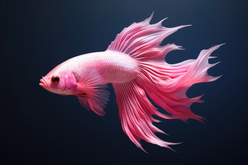 Fototapeta premium Pink rooster fish with a big tail