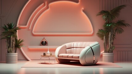 modern living room. Generative AI 