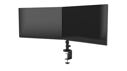 Dual LCD monitors on a stand