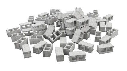 Pile of cinder blocks