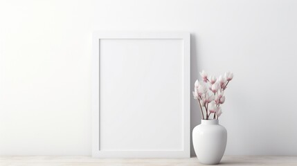 white vase on the wall. Generative AI 