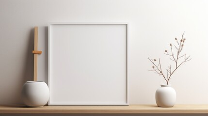 empty room with white wall and window. Generative AI 