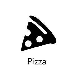 Simple vector flat icons of food, pizza icon, soup icon, cupcake icon, breakfast icon. Logo for a restaurant