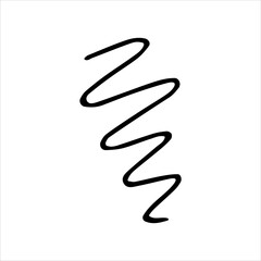 Curve, convolution, stroke. Vector black-and-white hand-drawn doodles. Template design, sketch, icon, clipart.