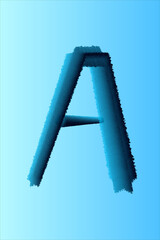 letter a letter a with a blue gradient