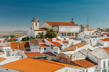 Elvas old town view with the church in Portalegre, Portugal.