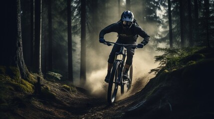 person in the forest. Generative AI