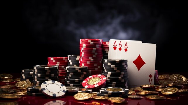 Casino cards poker blackjack baccarat chips high Ai generated art