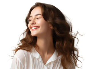 Fototapeta premium Happy Business Girl Laughing – Clear Background