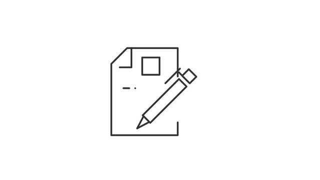 Document Writing - Animated Icon as MP4 File