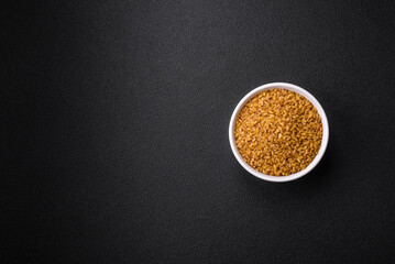 Raw bulgur wheat porridge as an ingredient for preparing a delicious dish