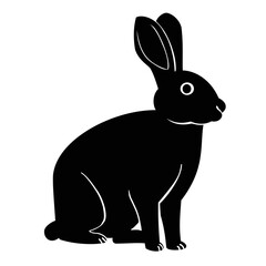 Rabbit or Hare Silhouette Drawing