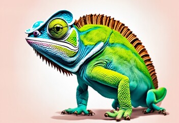 an illustration of an observing chameleon