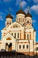 Fototapeta na wymiar Alexander Nevsky cathedral on Toompea hill in Tallinn, Estonia