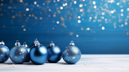 Fototapeta na wymiar blue christmas balls
